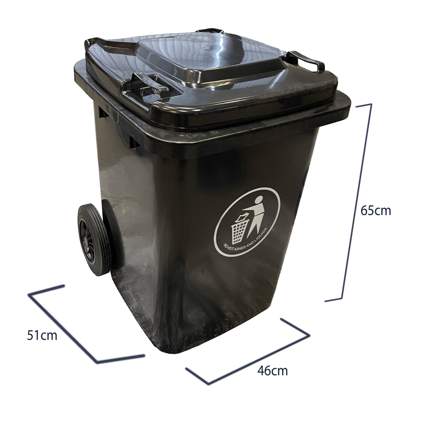 80 Litre Black/Grey Wheelie Bin