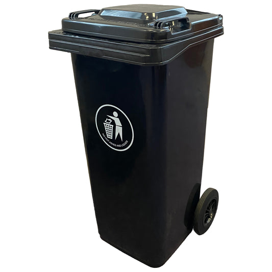 120 Litre Black/Grey Wheelie Bin