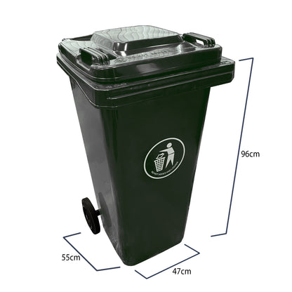 120 Litre Black/Grey Wheelie Bin