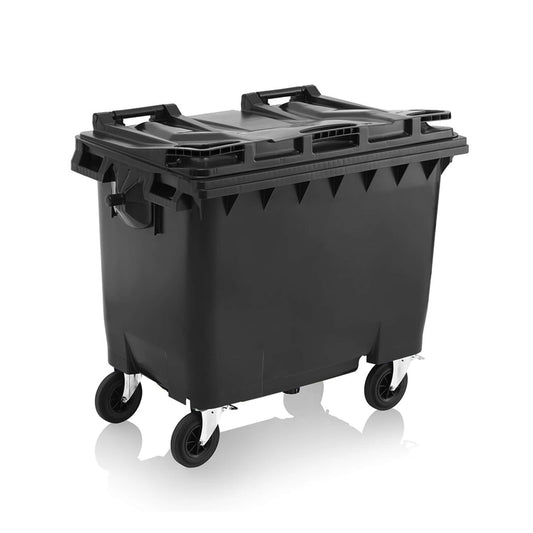 Express Wheelie Bin 660L Litre Black Grey Large Business Commercial Waste Biffa Skip Rubbish Recycle